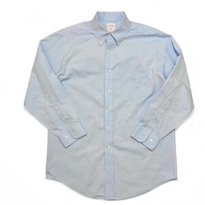 Brooks Brothers Men's 15 1/2-2/3 Blue Button Down Long Sleeve Shirt‎ Cotton Sz M